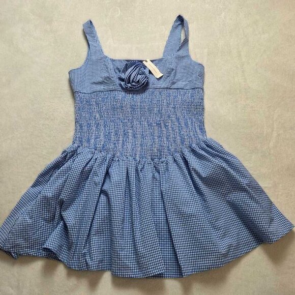 New L Anthropologie x Maeve smocked rosette drop-waist mini dress - Picture 3 of 11